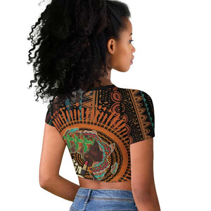 Happy International Women's Day Raglan Cropped T shirt Black Girl Power