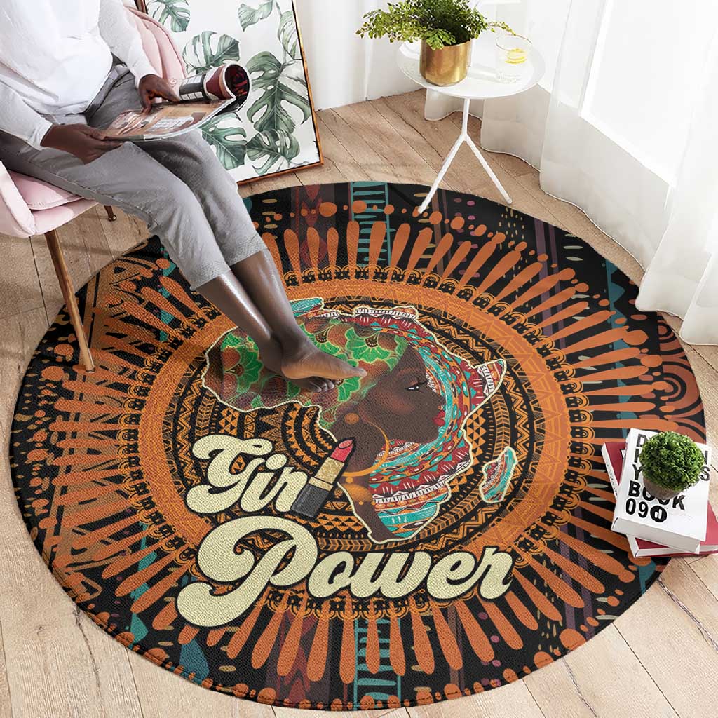 Happy International Women's Day Round Carpet Black Girl Power