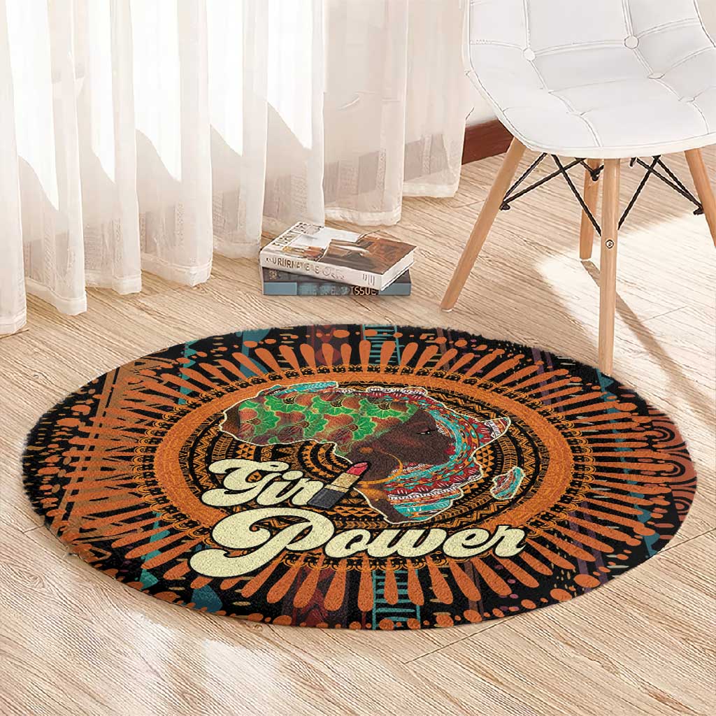 Happy International Women's Day Round Carpet Black Girl Power