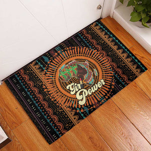 Happy International Women's Day Rubber Doormat Black Girl Power