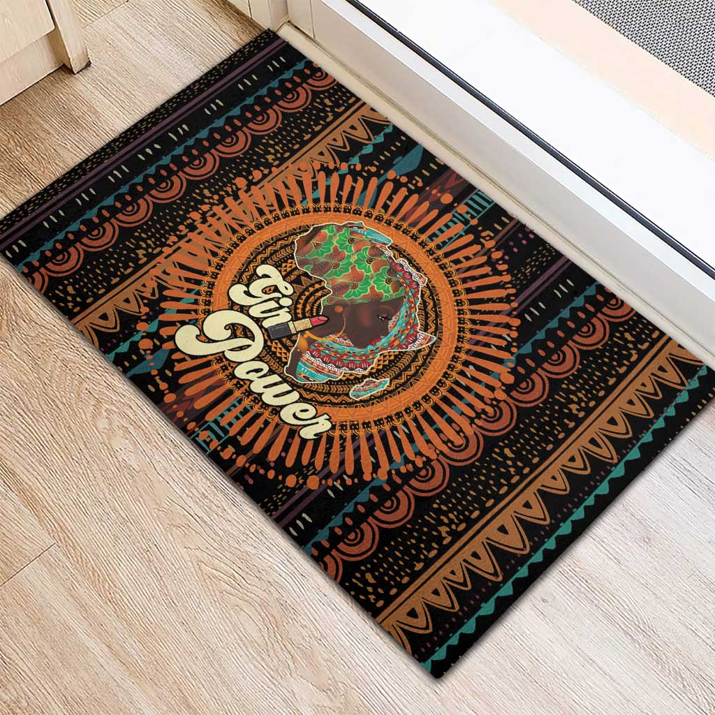 Happy International Women's Day Rubber Doormat Black Girl Power