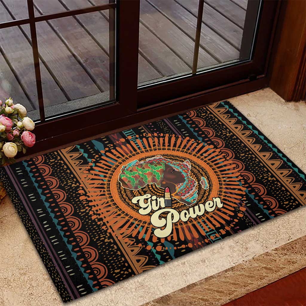 Happy International Women's Day Rubber Doormat Black Girl Power