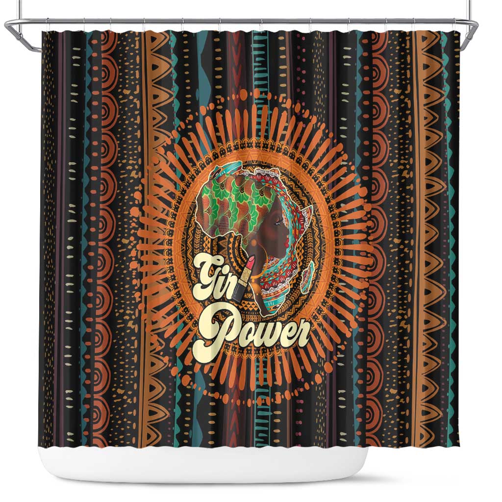 Happy International Women's Day Shower Curtain Black Girl Power
