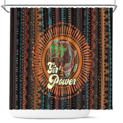 Happy International Women's Day Shower Curtain Black Girl Power