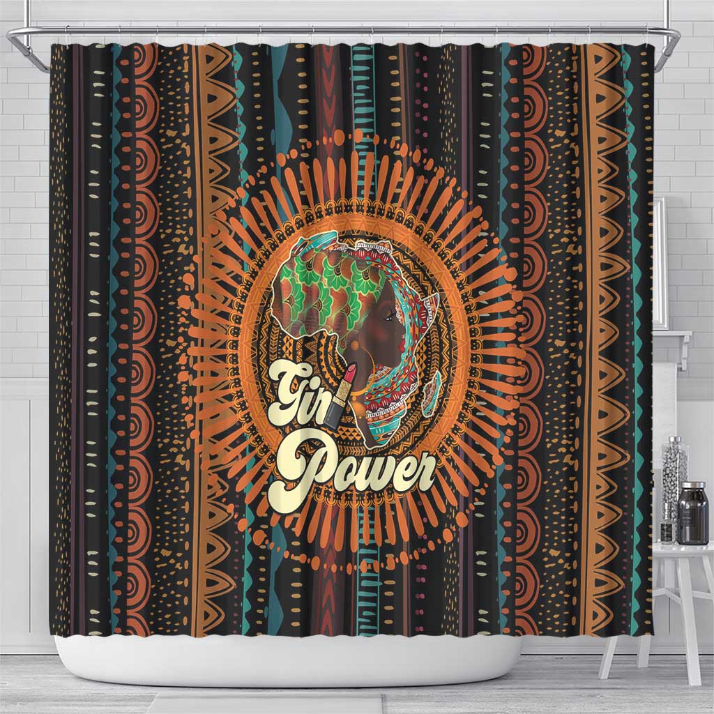 Happy International Women's Day Shower Curtain Black Girl Power