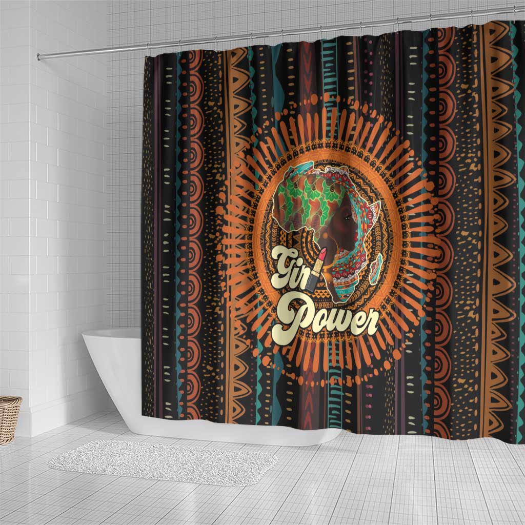 Happy International Women's Day Shower Curtain Black Girl Power