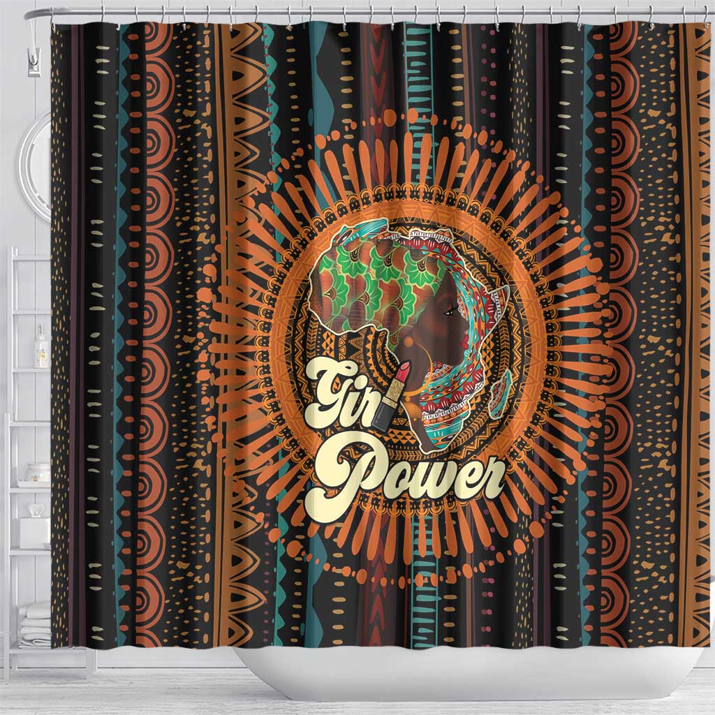 Happy International Women's Day Shower Curtain Black Girl Power