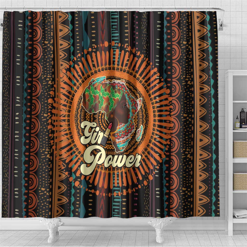 Happy International Women's Day Shower Curtain Black Girl Power