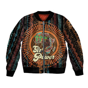 Happy International Women's Day Sleeve Zip Bomber Jacket Black Girl Power
