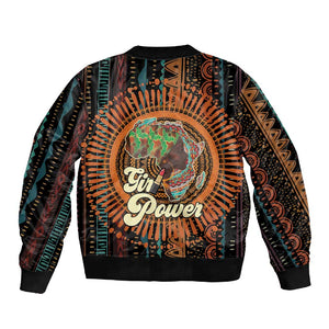 Happy International Women's Day Sleeve Zip Bomber Jacket Black Girl Power