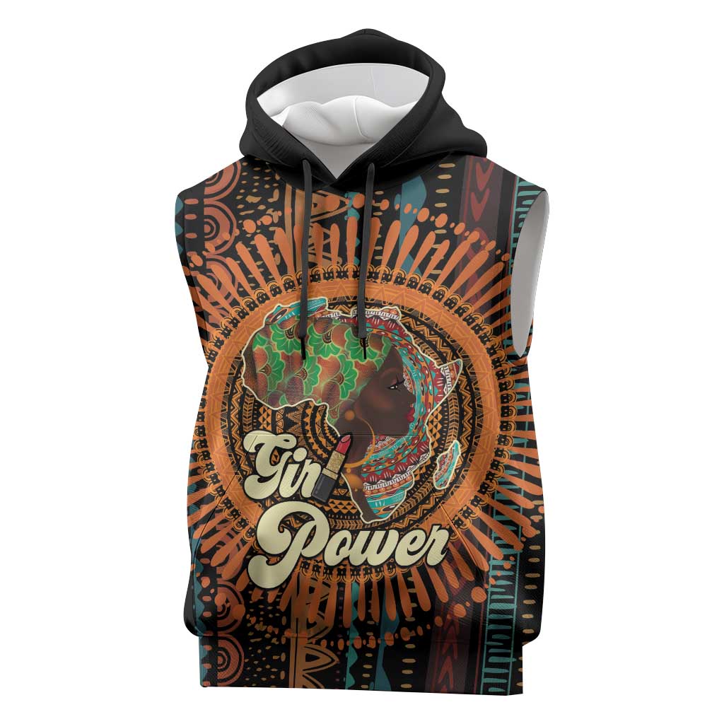 Happy International Women's Day Sleeveless Hoodie Black Girl Power - African Pride