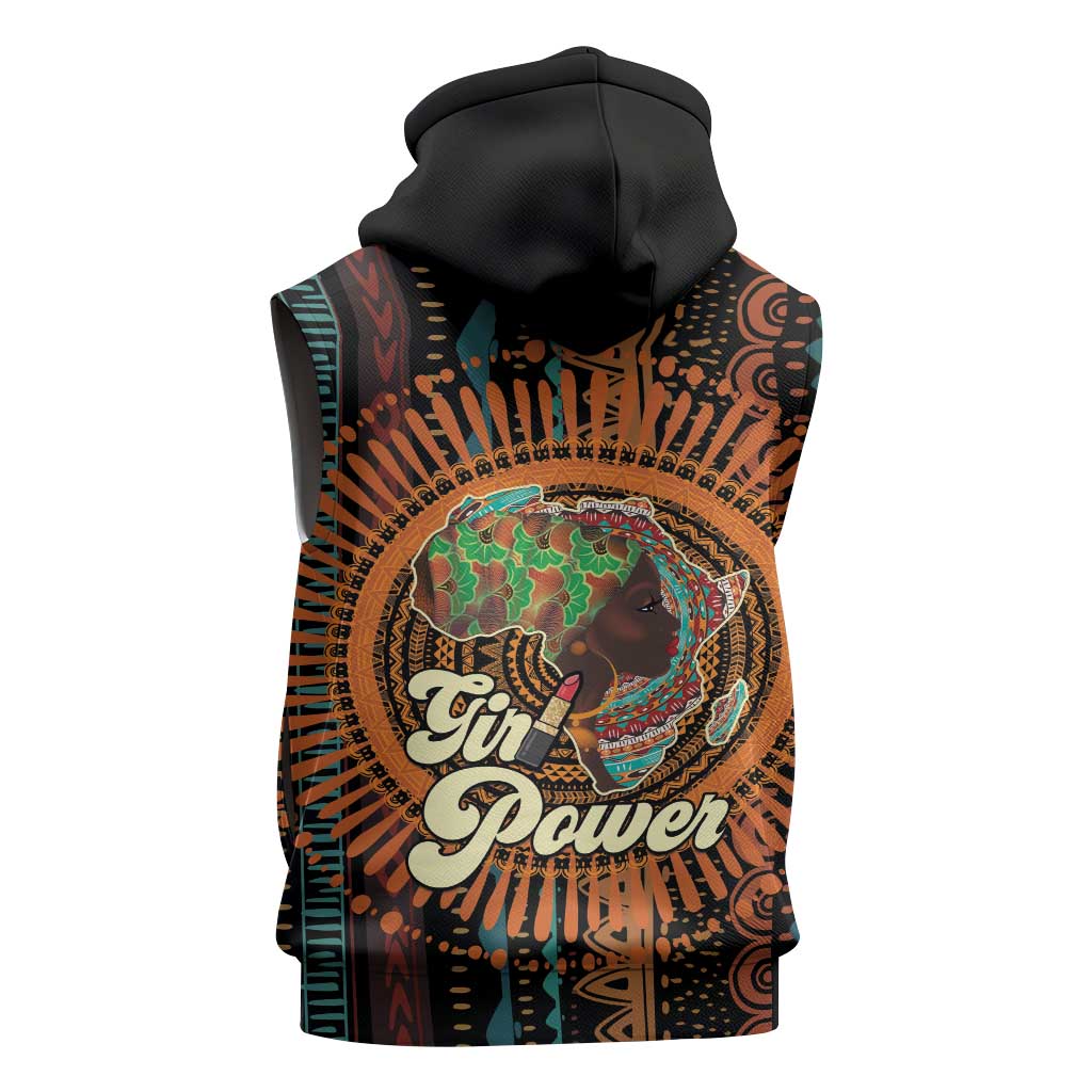 Happy International Women's Day Sleeveless Hoodie Black Girl Power - African Pride