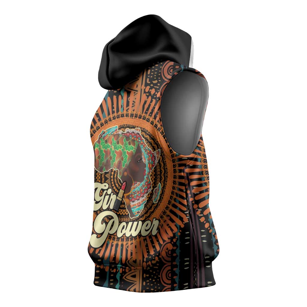 Happy International Women's Day Sleeveless Hoodie Black Girl Power - African Pride