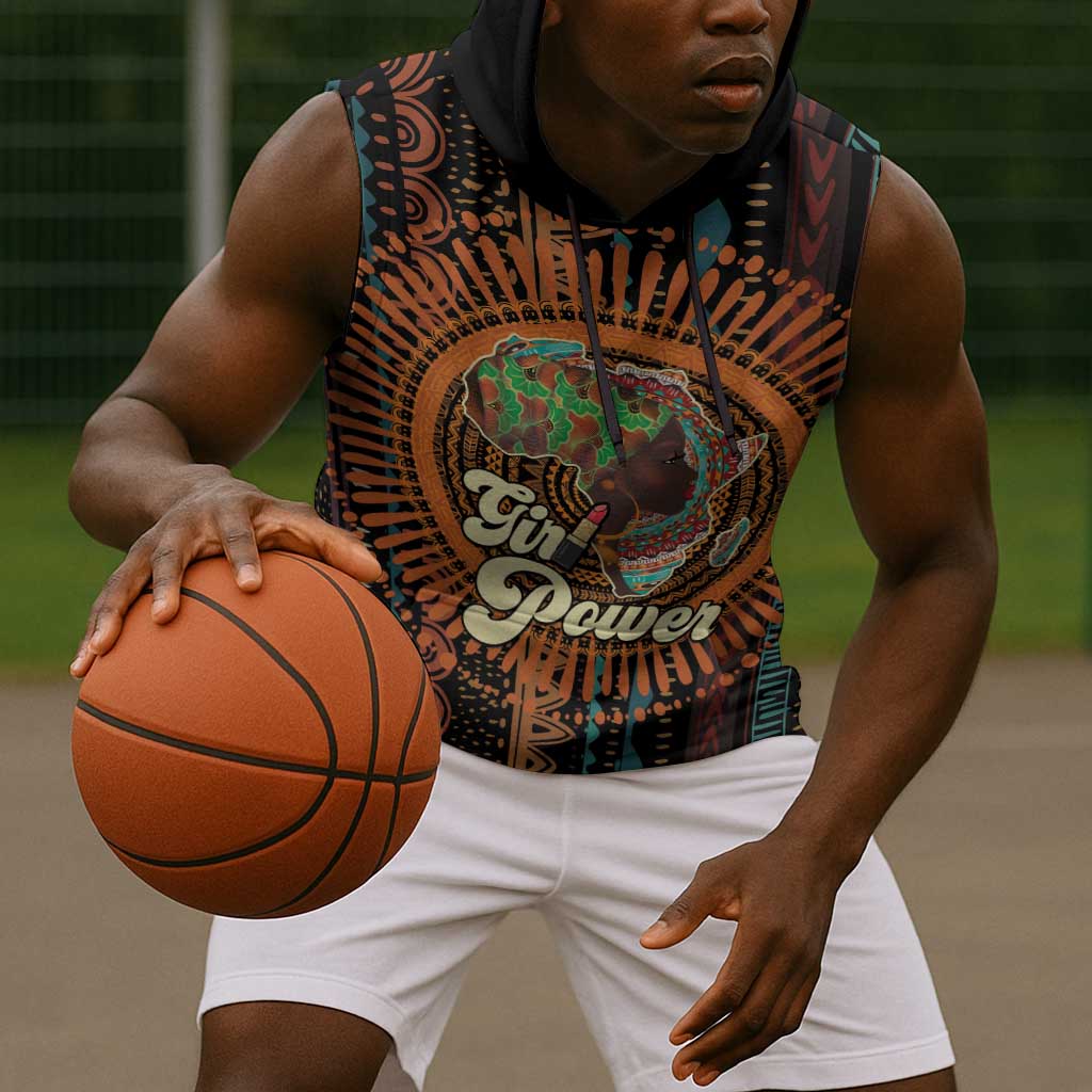 Happy International Women's Day Sleeveless Hoodie Black Girl Power - African Pride