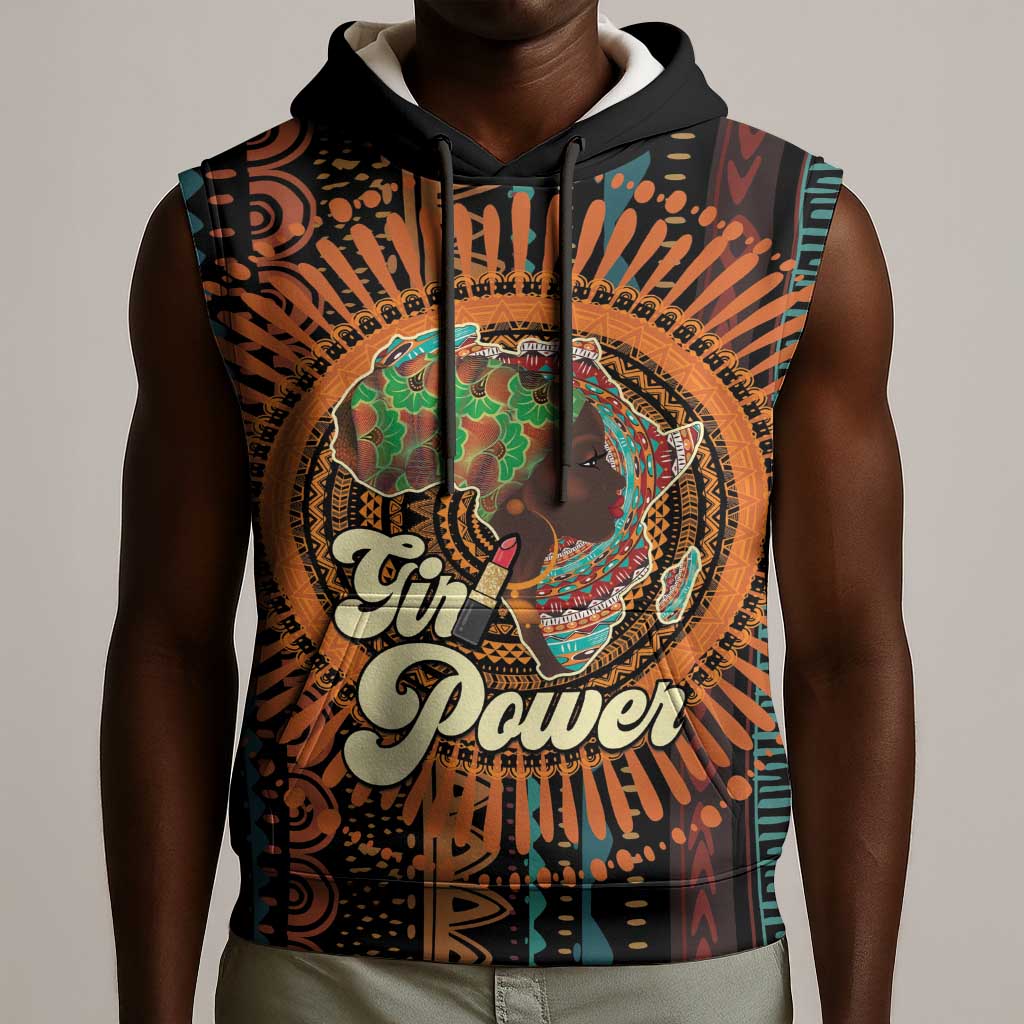 Happy International Women's Day Sleeveless Hoodie Black Girl Power - African Pride