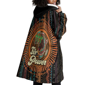 Happy International Women's Day Wearable Blanket Hoodie Black Girl Power