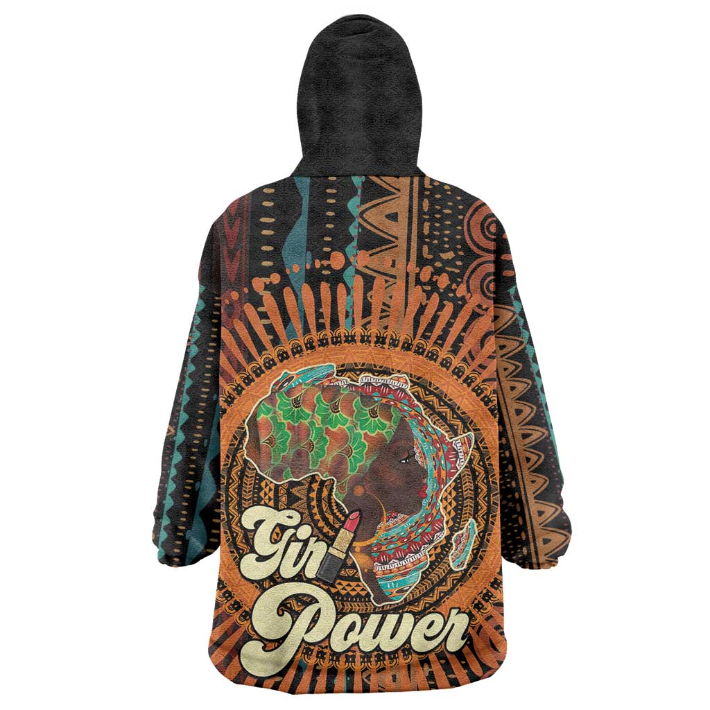 Happy International Women's Day Wearable Blanket Hoodie Black Girl Power