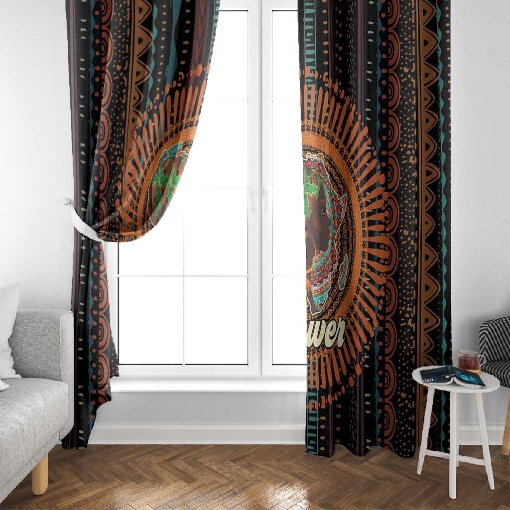 Happy International Women's Day Window Curtain Black Girl Power