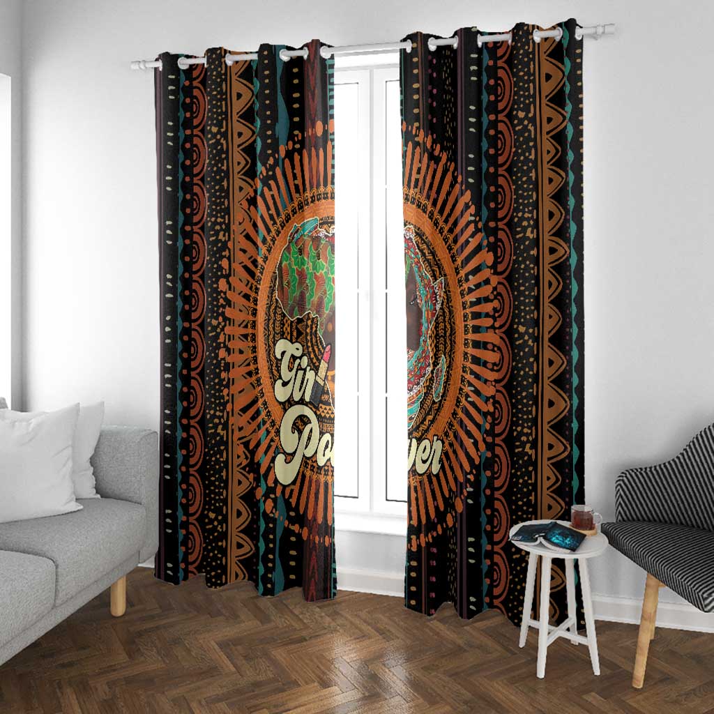 Happy International Women's Day Window Curtain Black Girl Power