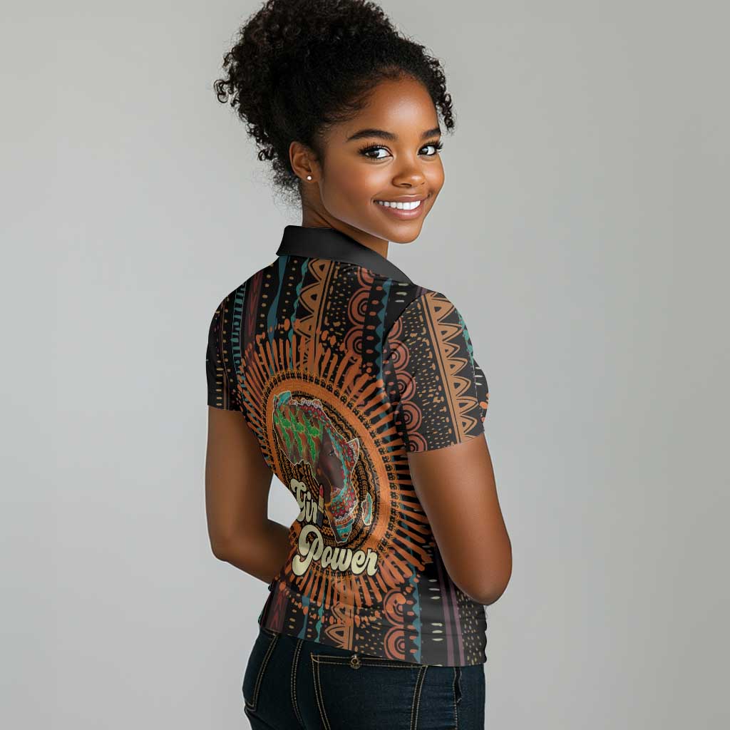 Happy International Women's Day Women Polo Shirt Black Girl Power