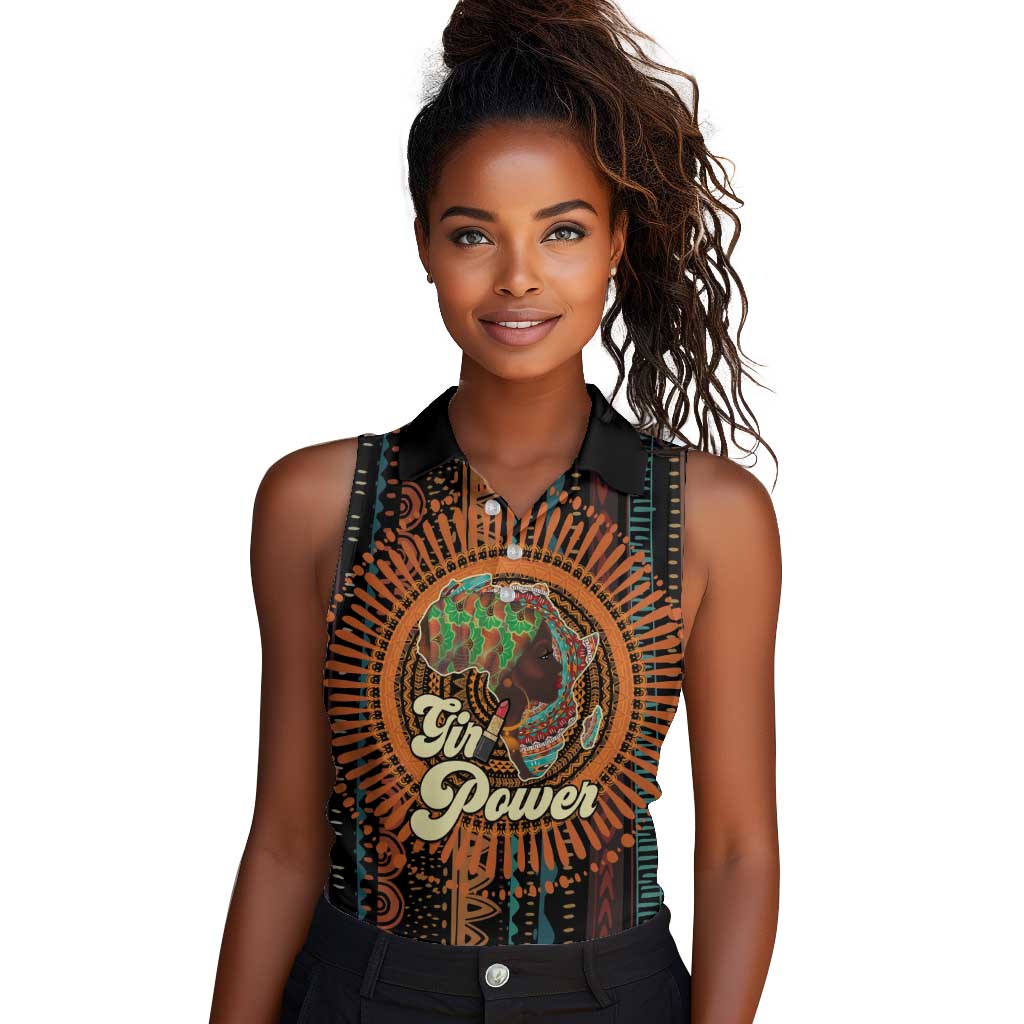 Happy International Women's Day Women Sleeveless Polo Shirt Black Girl Power