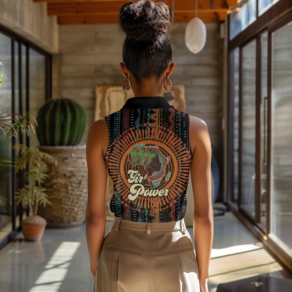 Happy International Women's Day Women Sleeveless Polo Shirt Black Girl Power