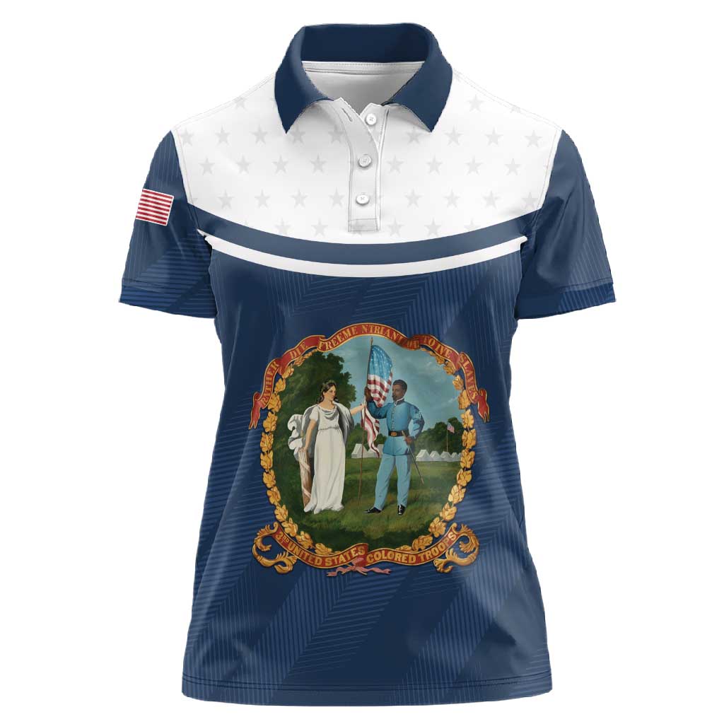 Personalized 3rd United States Colored Troops Women Polo Shirt E Pluribus Unum - African Pride