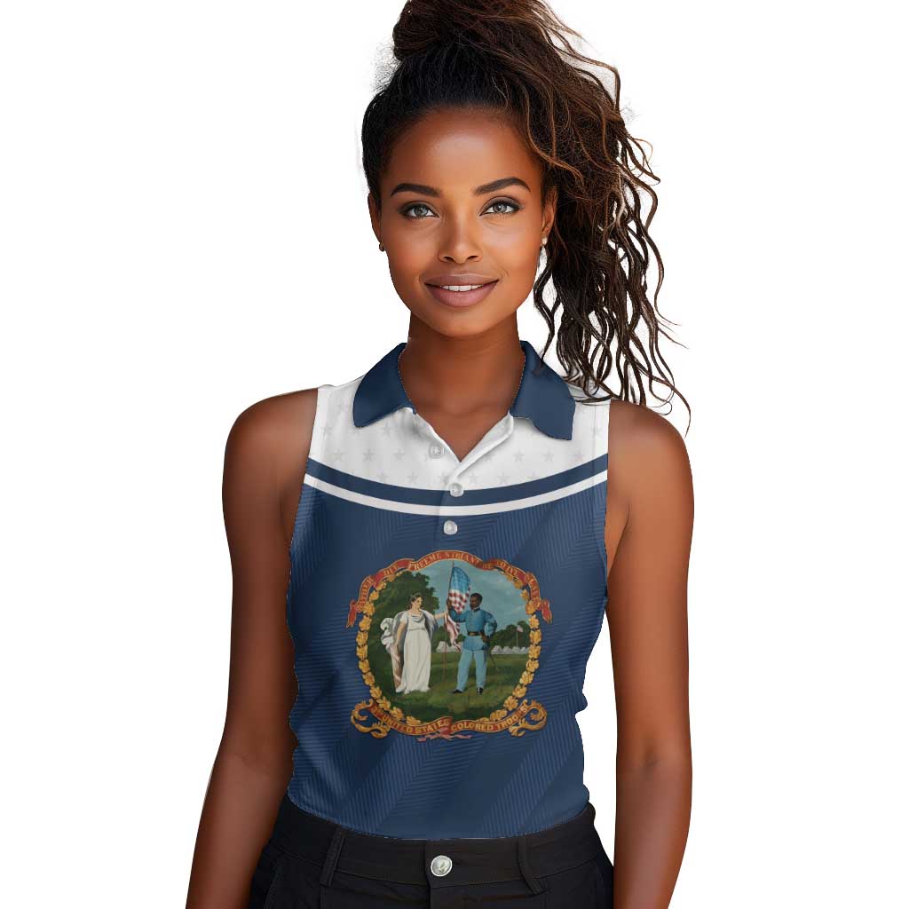 Personalized 3rd United States Colored Troops Women Sleeveless Polo Shirt E Pluribus Unum - African Pride