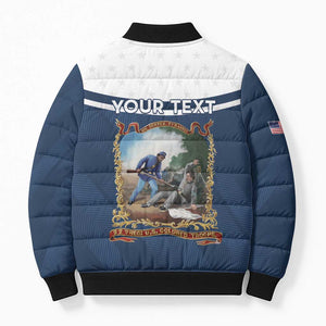 Personalized 22nd United States Colored Troops Bomber Puffer Jacket E Pluribus Unum - African Pride