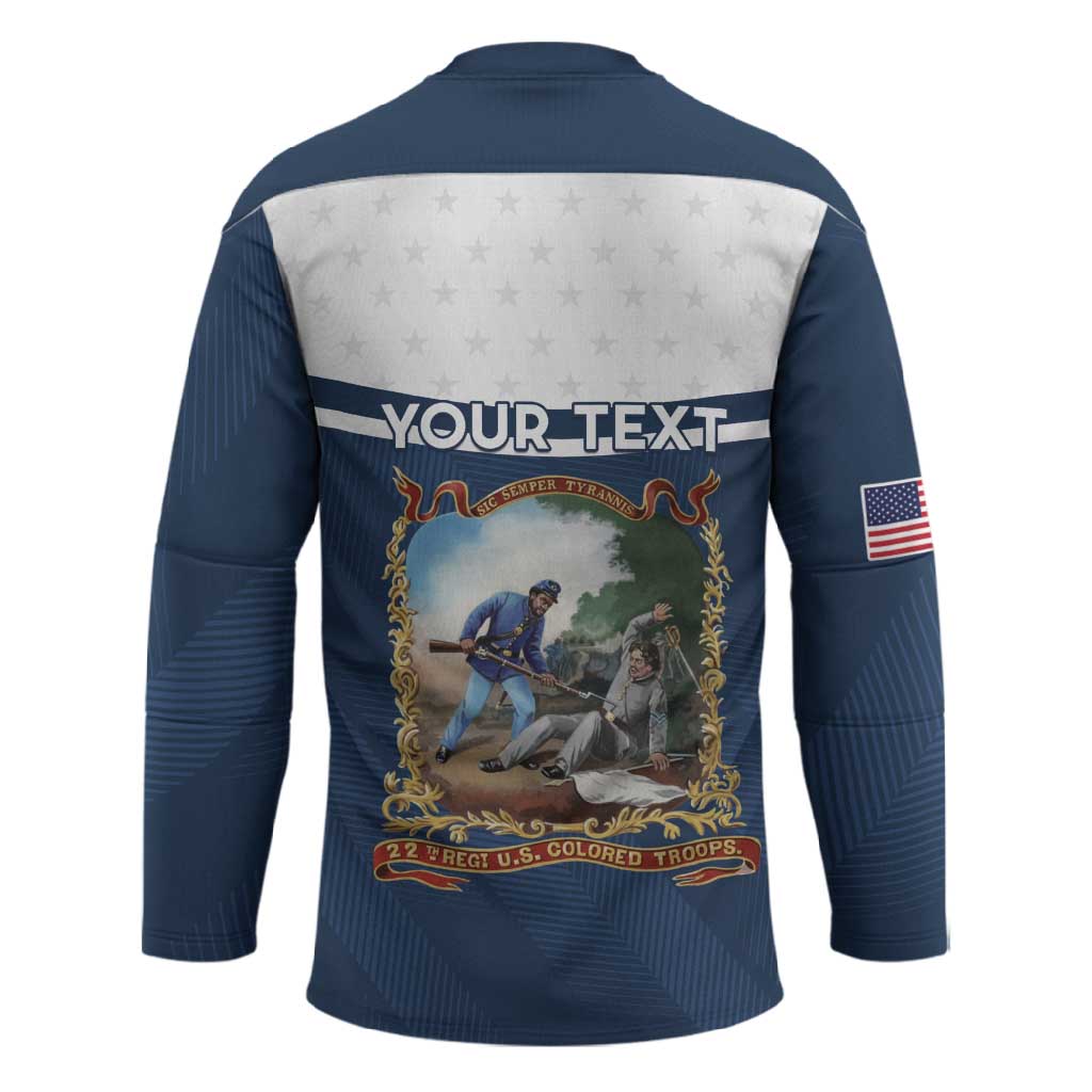 Personalized 22nd United States Colored Troops Hockey Jersey E Pluribus Unum - African Pride