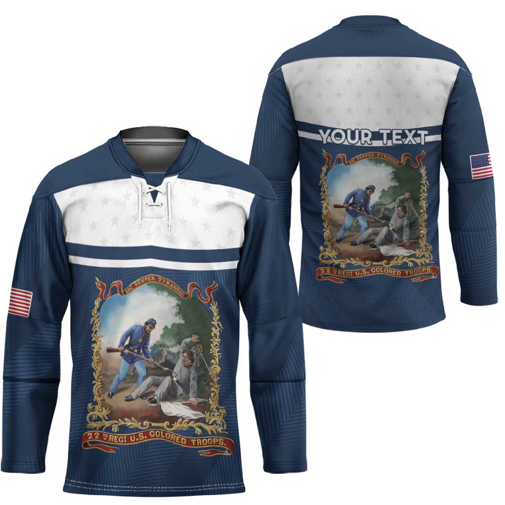 Personalized 22nd United States Colored Troops Hockey Jersey E Pluribus Unum - African Pride