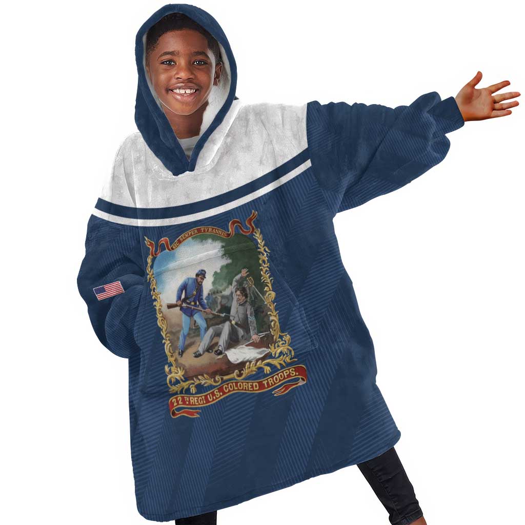 Personalized 22nd United States Colored Troops Kid Wearable Blanket Hoodie E Pluribus Unum - African Pride