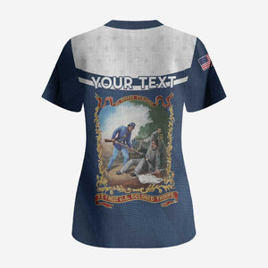 Personalized 22nd United States Colored Troops Scrub Top E Pluribus Unum - African Pride