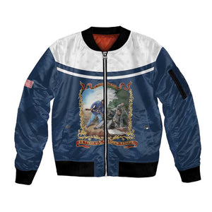 Personalized 22nd United States Colored Troops Sleeve Zip Bomber Jacket E Pluribus Unum - African Pride