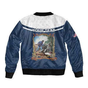 Personalized 22nd United States Colored Troops Sleeve Zip Bomber Jacket E Pluribus Unum - African Pride
