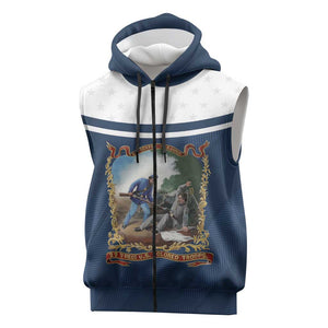 Personalized 22nd United States Colored Troops Sleeveless Zip Hoodie E Pluribus Unum - African Pride