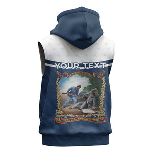 Personalized 22nd United States Colored Troops Sleeveless Zip Hoodie E Pluribus Unum - African Pride