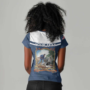 Personalized 22nd United States Colored Troops Women V-Neck T-Shirt E Pluribus Unum - African Pride