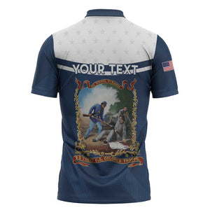 Personalized 22nd United States Colored Troops Zipper Polo Shirt E Pluribus Unum - African Pride