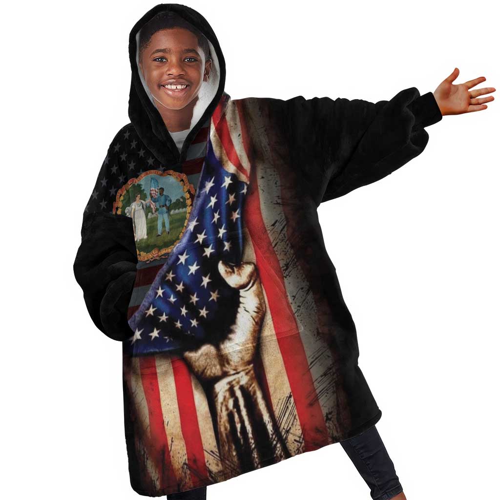 3rd United States Colored Troops Kid Wearable Blanket Hoodie Flag of Freedom - African Pride
