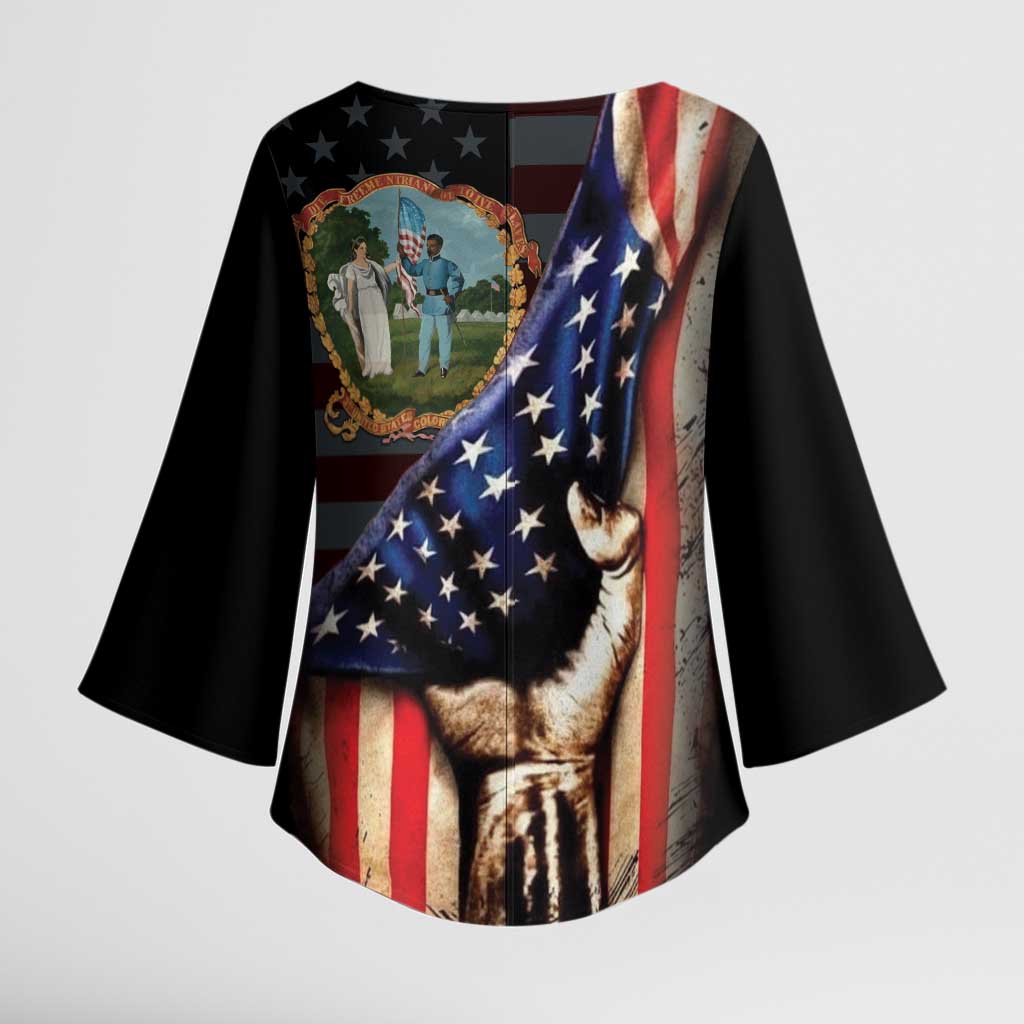 3rd United States Colored Troops Kimono Sleeve Blouse Flag of Freedom - African Pride