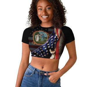 3rd United States Colored Troops Raglan Cropped T shirt Flag of Freedom - African Pride