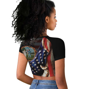 3rd United States Colored Troops Raglan Cropped T shirt Flag of Freedom - African Pride