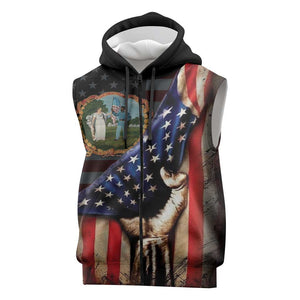 3rd United States Colored Troops Sleeveless Zip Hoodie Flag of Freedom - African Pride