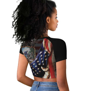 22nd United States Colored Troops Raglan Cropped T shirt Flag of Freedom - African Pride
