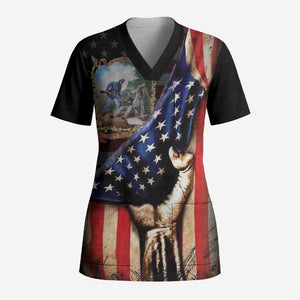 22nd United States Colored Troops Scrub Top Flag of Freedom - African Pride