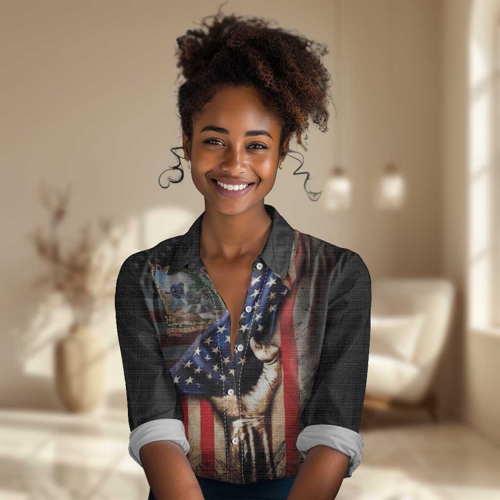 22nd United States Colored Troops Women Casual Shirt Flag of Freedom - African Pride
