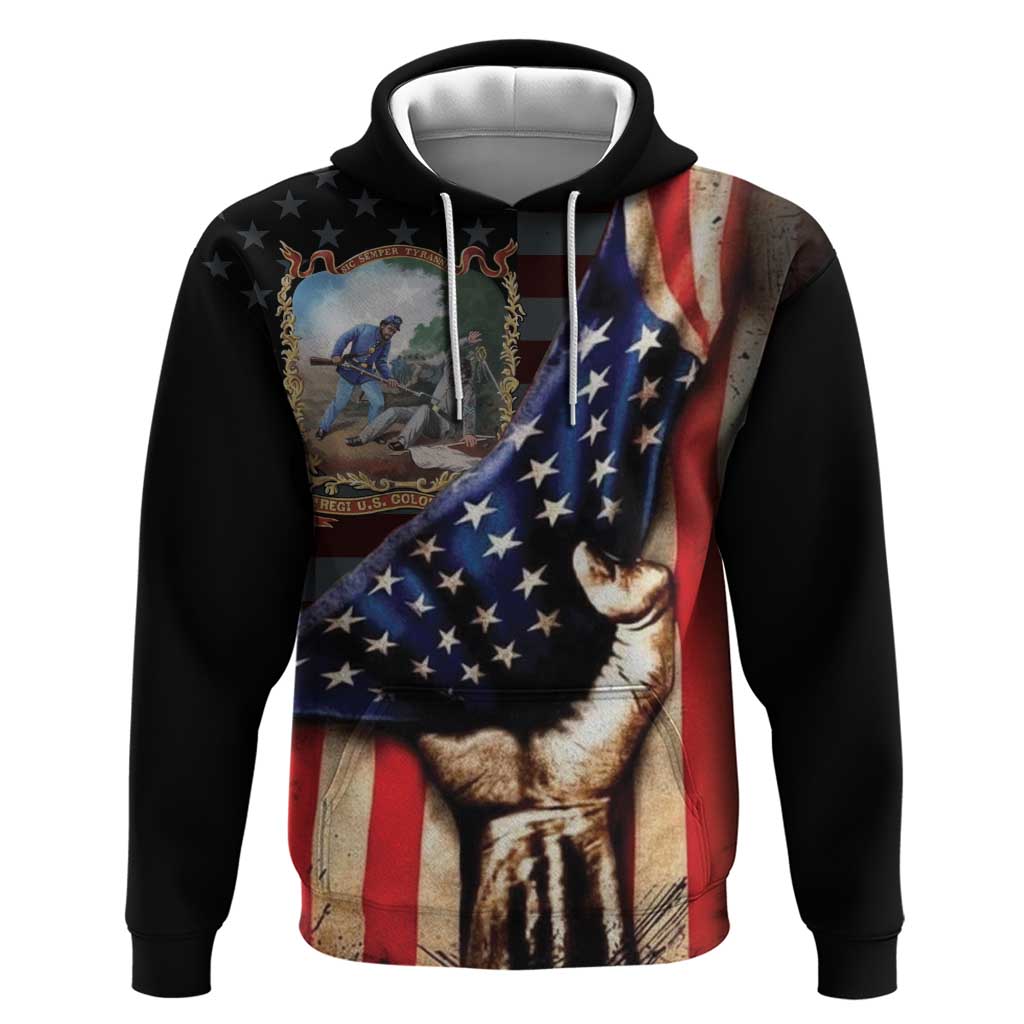 22nd United States Colored Troops Zip Hoodie Flag of Freedom - African Pride