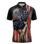 22nd United States Colored Troops Zipper Polo Shirt Flag of Freedom - African Pride