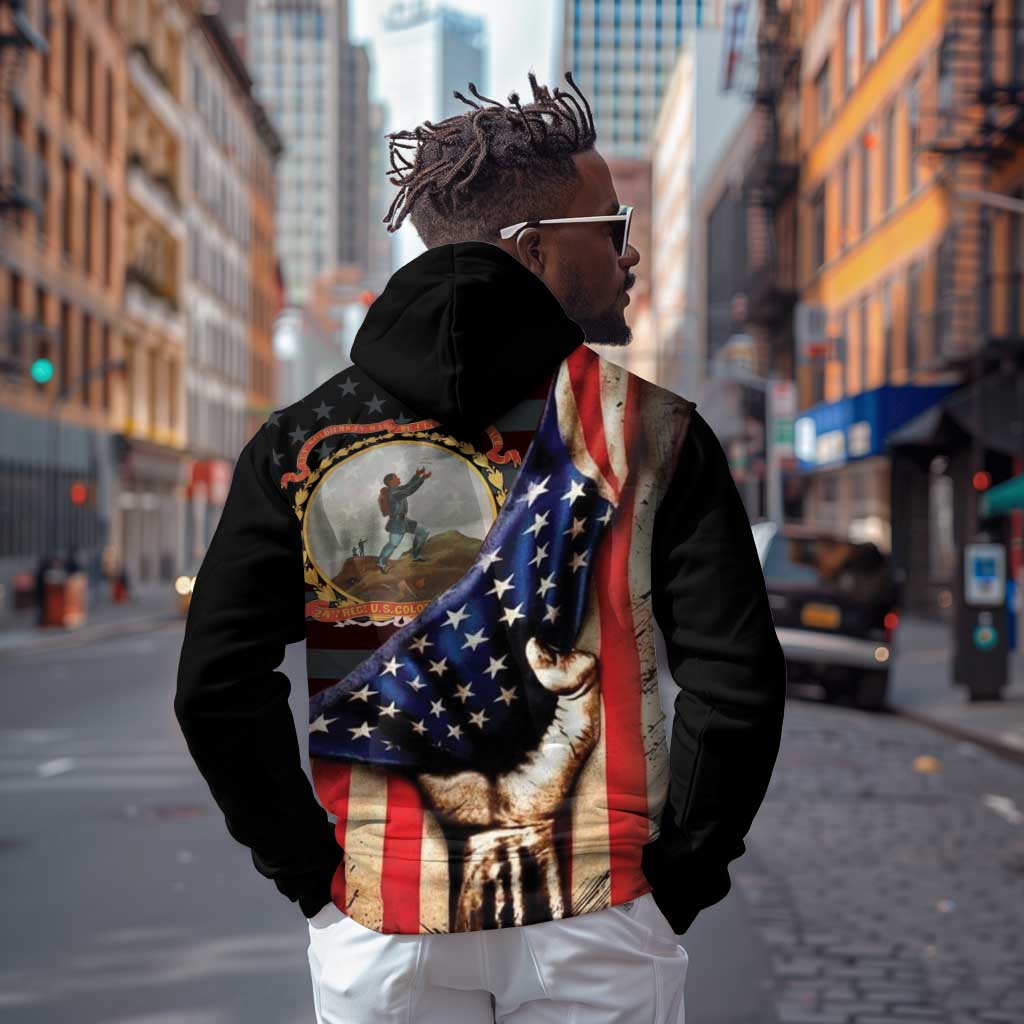 24th Regiment USCT Hoodie Flag of Freedom - African Pride
